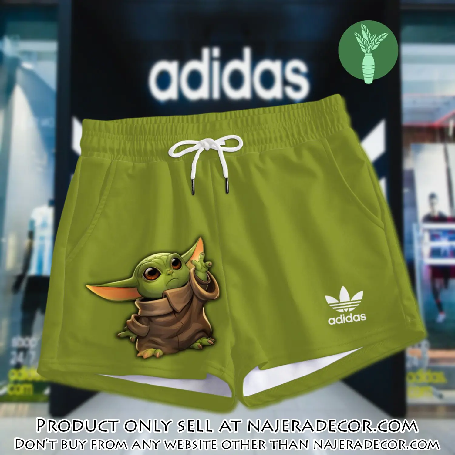 Premium baby yoda in adidas women shorts lady beach shorts wms1076 njr3819125